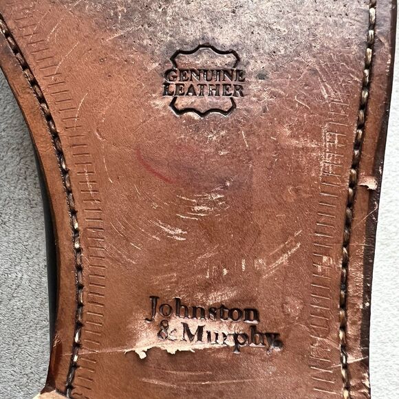 Johnston Murphy Black Leather Slip On Penny Loafer Men 11 Casual Classic Preppy - Picture 15 of 16